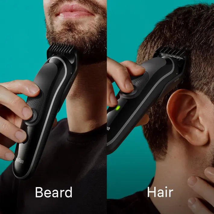 Braun 8-in-1 Style Kit 3 MGK3440 beard, hair. With 80min runtime, pouch, grey